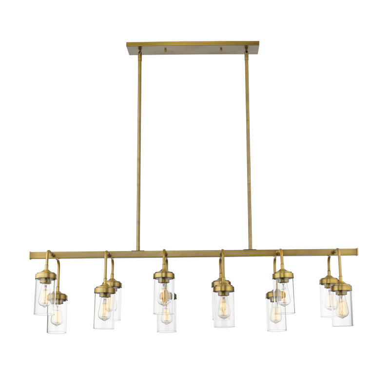 Brayden Studio® Grantham 12 Light Foundry Brass Kitchen Island